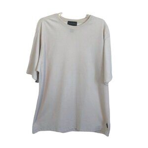 Rough Dress Mens Textured Beige Crew Neck T  Shirt Mens 2XLG